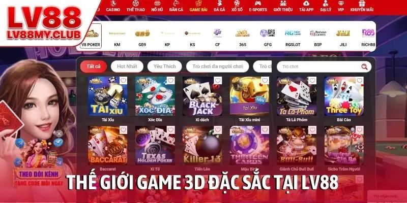 Thế giới game 3D đặc sắc tại LV88