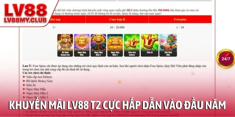 Khuyến mãi LV88 T2 cực hấp dẫn vào đầu năm